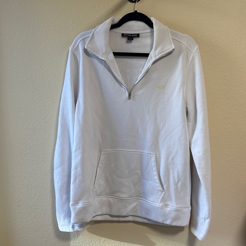 Michael Kors Ivory Zip-Up Sweater